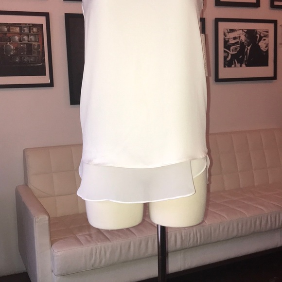 Cooper & Ella Sleeveless Double Layer White Flowy Blouse Size XS NTW - Picture 2 of 7